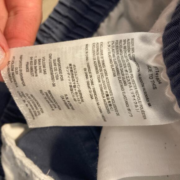 Volcom Repreve Recycled Straight Leg Elastic Waist Drawstring Pullon Blue Pants - Picture 11 of 11